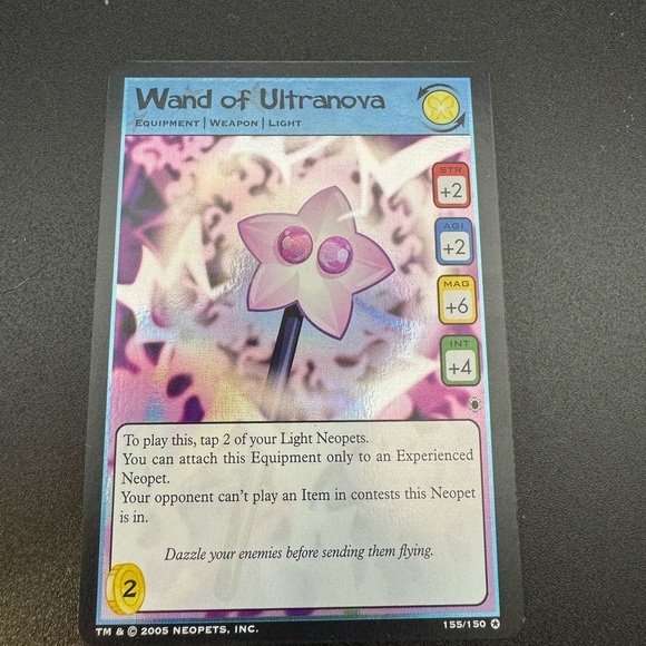 Neopets TCG - Wand Of Ultranova 155/150 - SECRET HOLO RARE - The Darkest Faerie - Picture 2 of 5